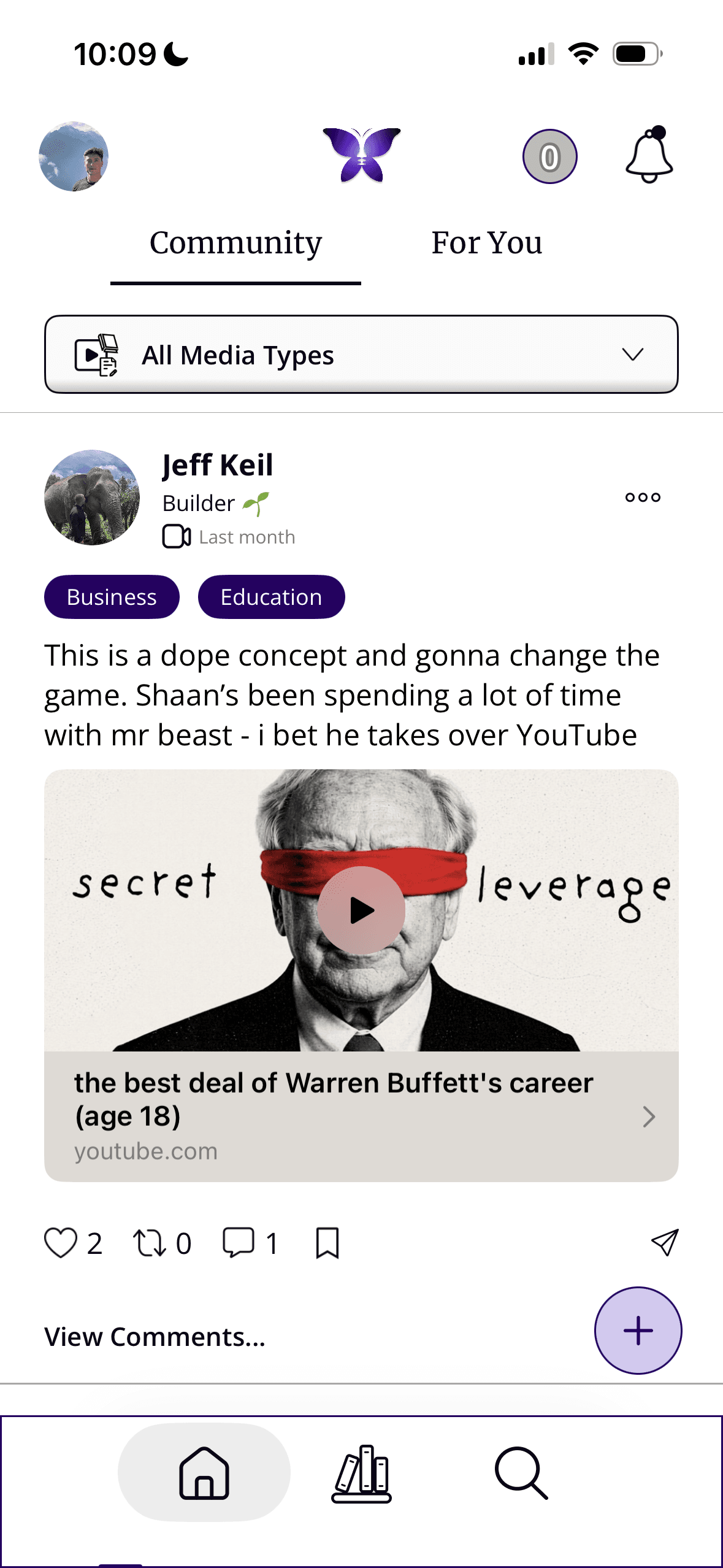 Lumity mobile feed screenshot